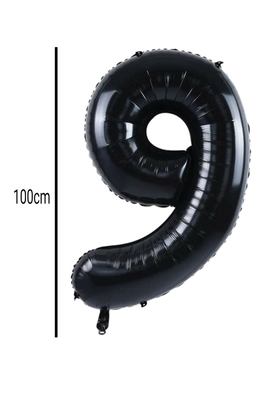 Rakam Folyo Balon Siyah 100cm 9