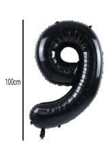 Rakam Folyo Balon Siyah 100cm 9