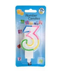 Gökkuşağı Rakamı Pasta Mumu (4x8) 3