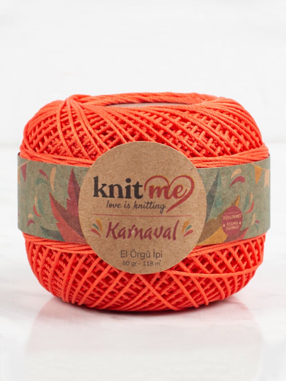 Knit Me Karnaval El Örgü İpi Nar Çiçeği