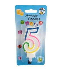Gökkuşağı Rakamı Pasta Mumu (4x8) 5