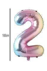 Rakam Folyo Balon Renkli 100cm 2