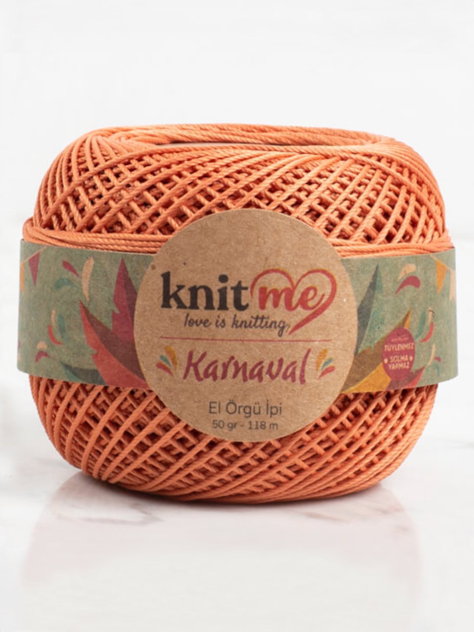 Knit Me Karnaval El Örgü İpi Pastel Turuncu