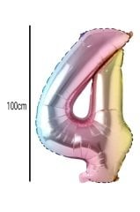 Rakam Folyo Balon Renkli 100cm 4