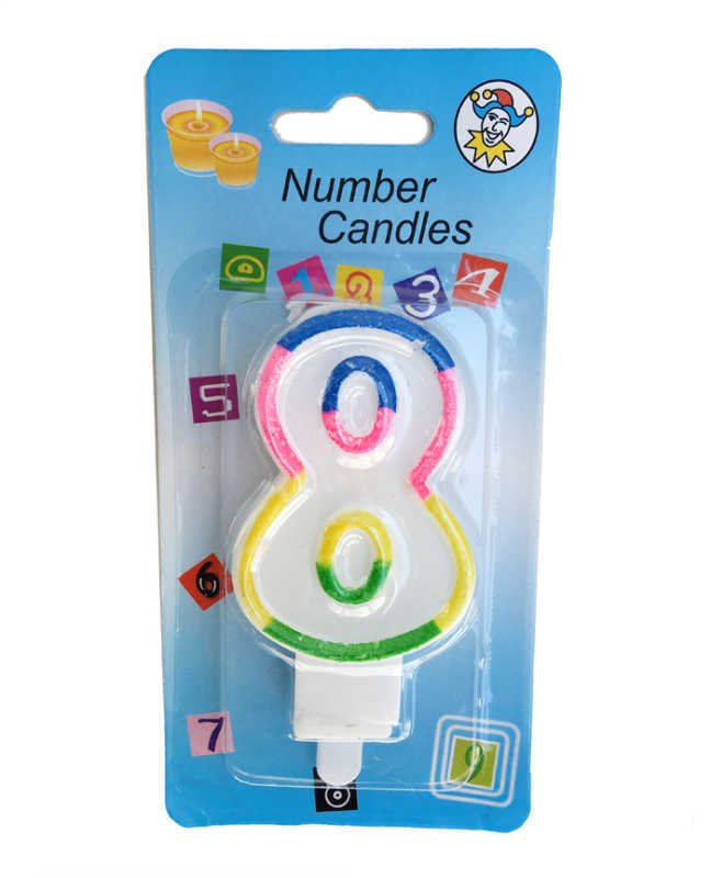 Gökkuşağı Rakamı Pasta Mumu (4x8) 8