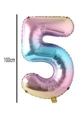Rakam Folyo Balon Renkli 100cm 5