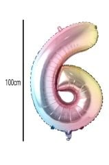 Rakam Folyo Balon Renkli 100cm 6
