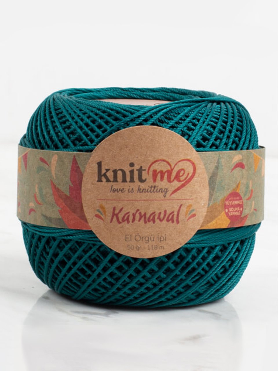 Knit Me Karnaval El Örgü İpi Petrol Yeşili