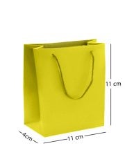 11 x 4 x 11 İp Saplı Karton Çanta (50 adet) Sarı