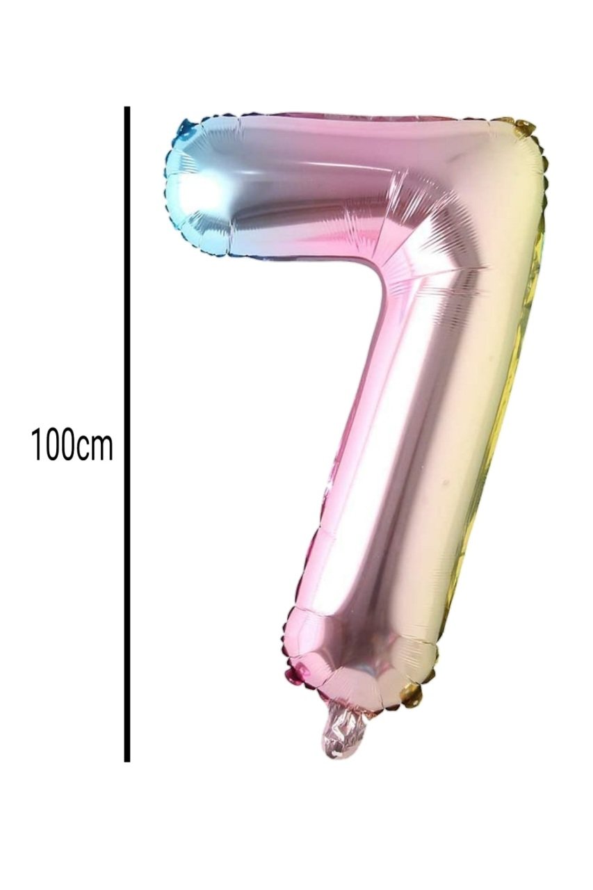 Rakam Folyo Balon Renkli 100cm 7