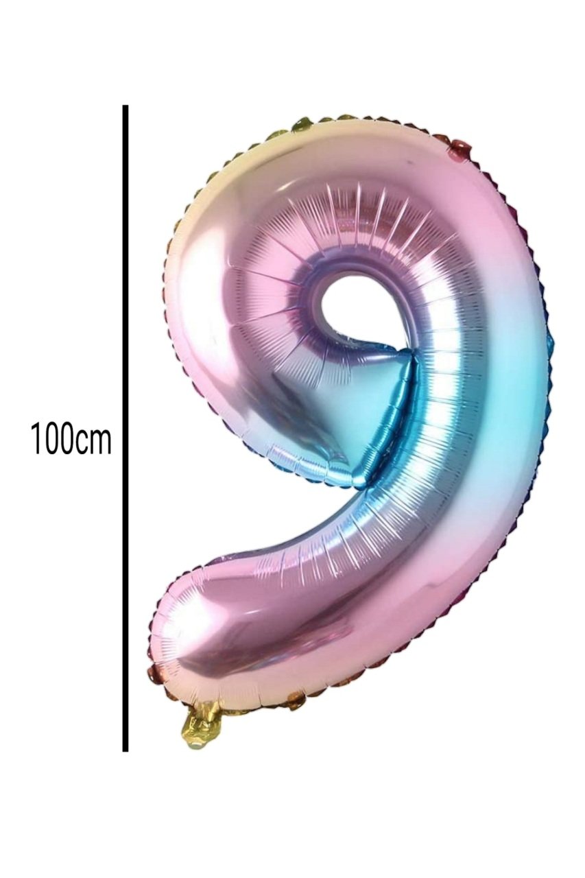 Rakam Folyo Balon Renkli 100cm 9