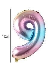 Rakam Folyo Balon Renkli 100cm 9