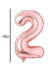 Rakam Folyo Balon Rose Gold 100cm 2