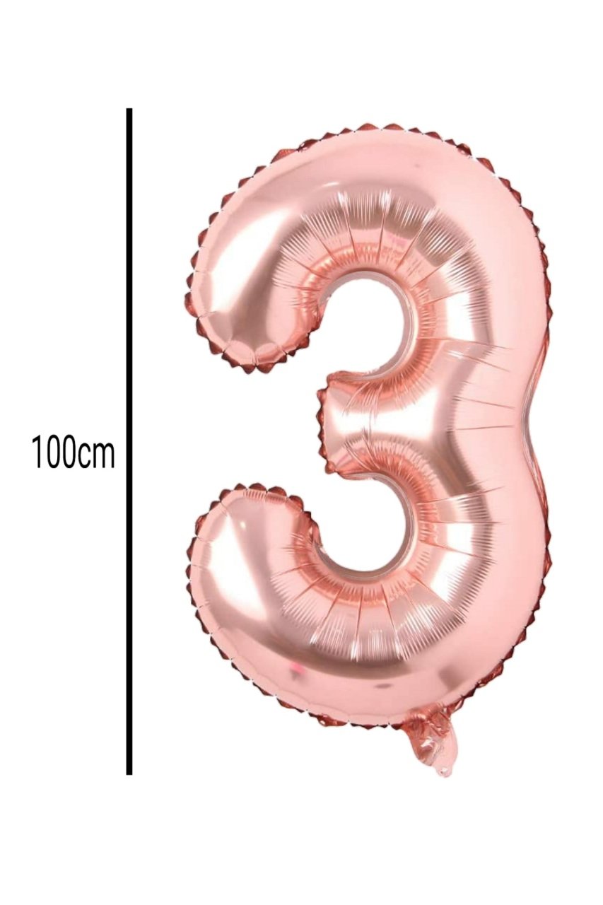 Rakam Folyo Balon Rose Gold 100cm 3