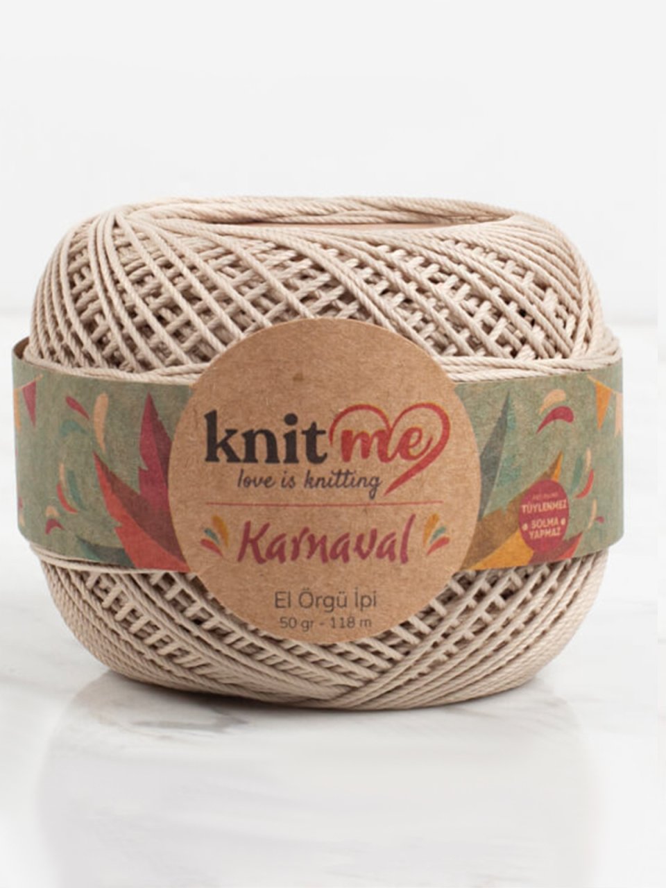 Knit Me Karnaval El Örgü İpi Taş Rengi