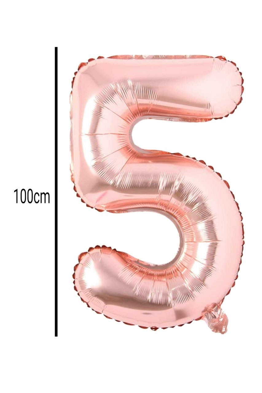 Rakam Folyo Balon Rose Gold 100cm 5