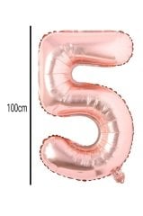 Rakam Folyo Balon Rose Gold 100cm 5