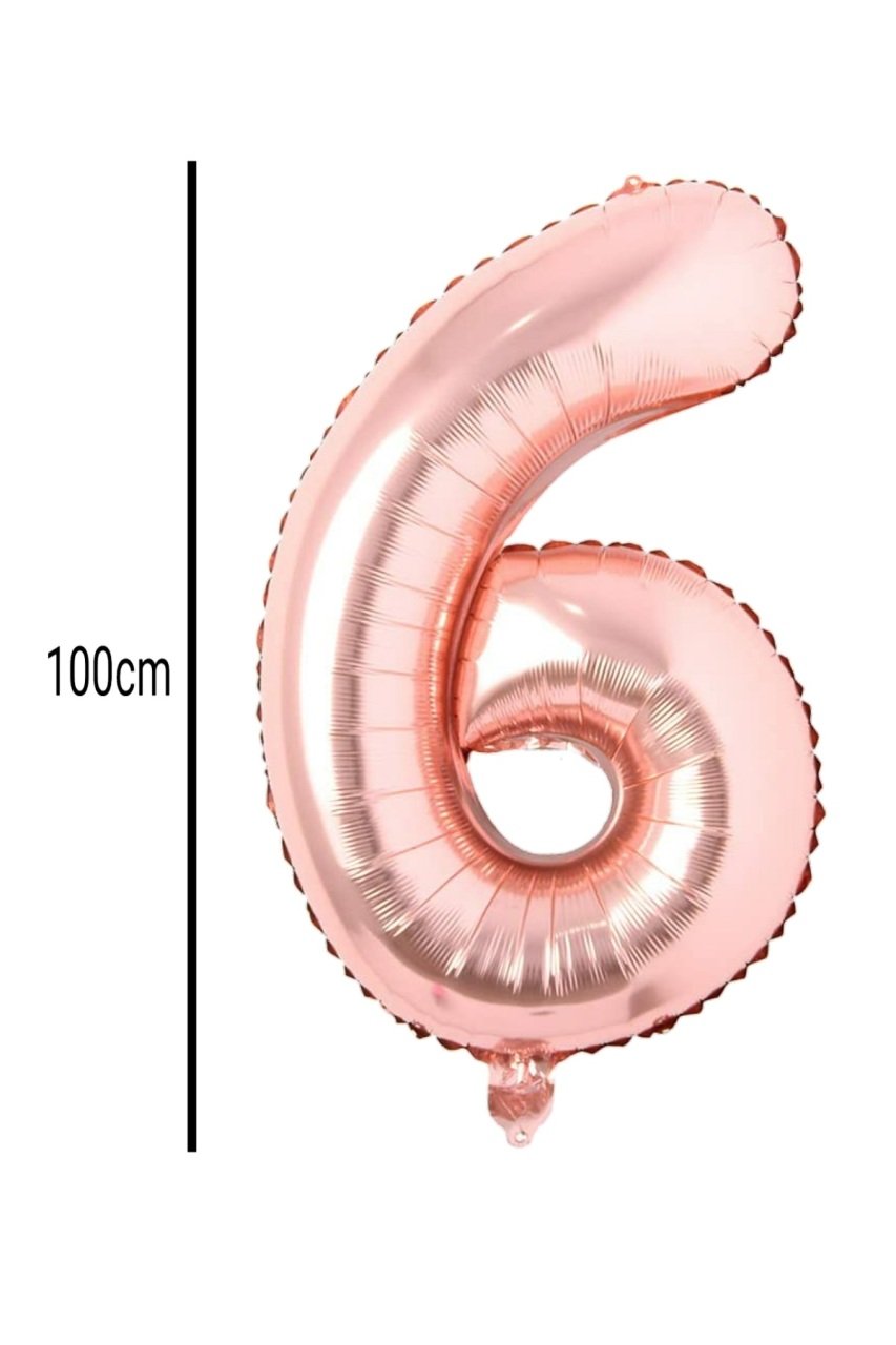 Rakam Folyo Balon Rose Gold 100cm 6