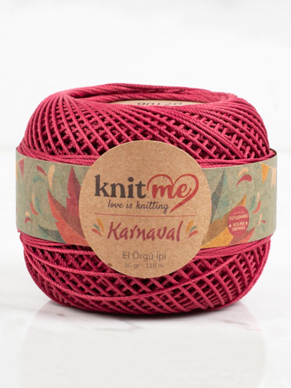 Knit Me Karnaval El Örgü İpi Vişne