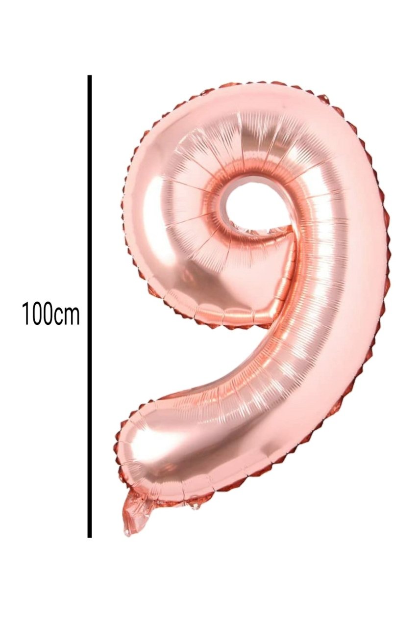 Rakam Folyo Balon Rose Gold 100cm 9
