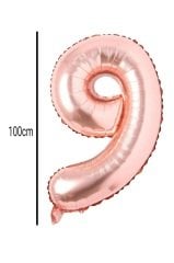 Rakam Folyo Balon Rose Gold 100cm 9