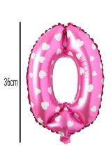 Rakam Folyo Balon Pembe 36cm 0