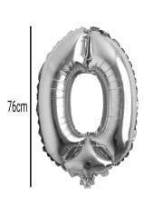 Rakam Folyo Balon Gümüş 76cm 0