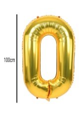 Rakam Folyo Balon Altın 100cm 0