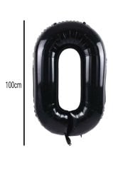 Rakam Folyo Balon Siyah 100cm 0