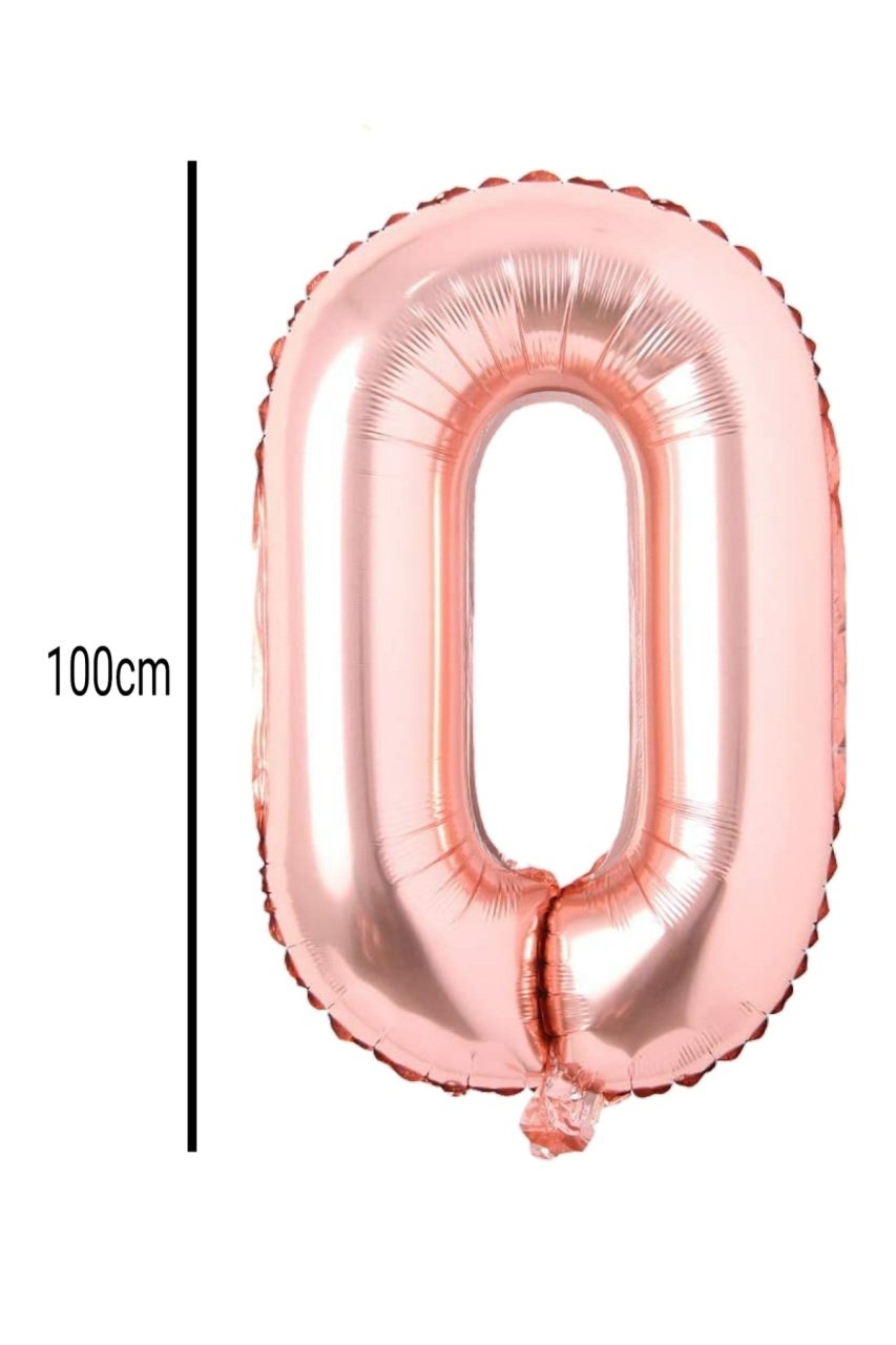 Rakam Folyo Balon Rose Gold 100cm 0