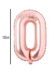 Rakam Folyo Balon Rose Gold 100cm 0
