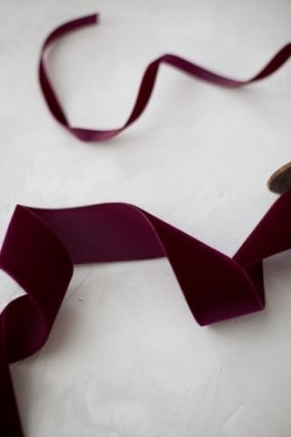 3cm Kadife Kurdele - 5m Bordo