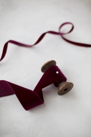 3cm Kadife Kurdele - 5m Bordo