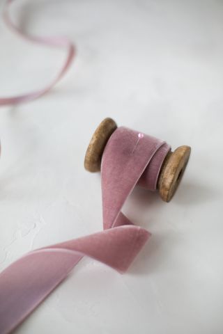 3cm Kadife Kurdele - 5m Pudra