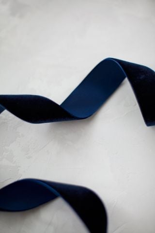 3cm Kadife Kurdele - 5m Lacivert