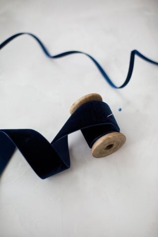 3cm Kadife Kurdele - 5m Lacivert