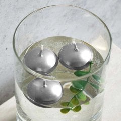 Yüzen Mum - Tealight Mum Gümüş