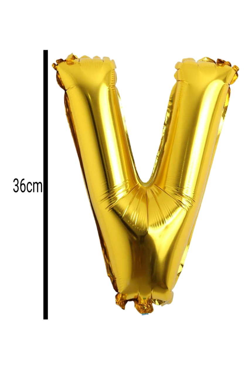 Harf Folyo Balon Altın 36cm V