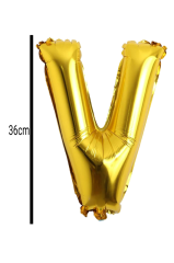 Harf Folyo Balon Altın 36cm V
