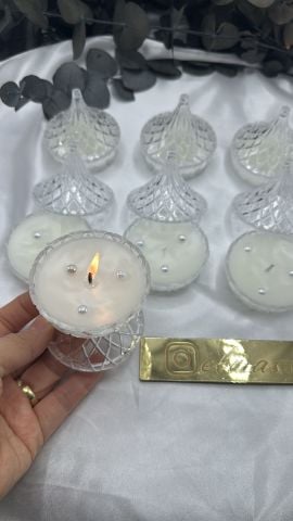 Kristal Mika İncili Mumlu Şekerlik (50 adet)