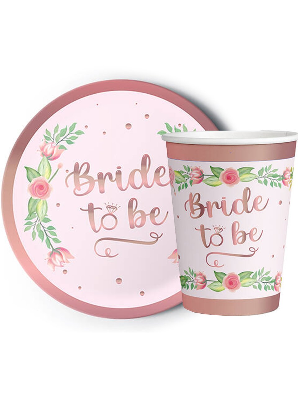 8'li Karton Tabak -  Bardak Bride To Be