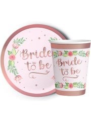 8'li Karton Tabak -  Bardak Bride To Be