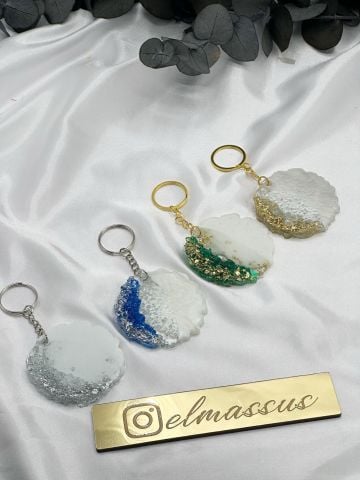 Epoksi Anahtarlık 10  (25 adet) Mavi