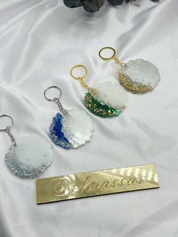 Epoksi Anahtarlık 10  (25 adet) Mavi