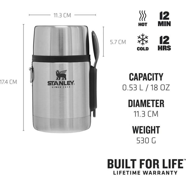 Stanley 10-01287-032 Adventure Kaşıklı 0,53 Litre Çelik Yemek Termosu - Çelik