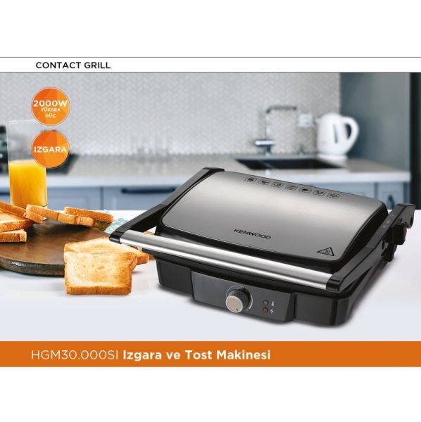 Kenwood HGM30.000SI 2000 W Izgara ve Tost Makinesi