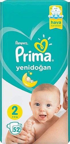 Prima Aktif Bebek 2 Numara Mini 52 Adet Bebek Bezi