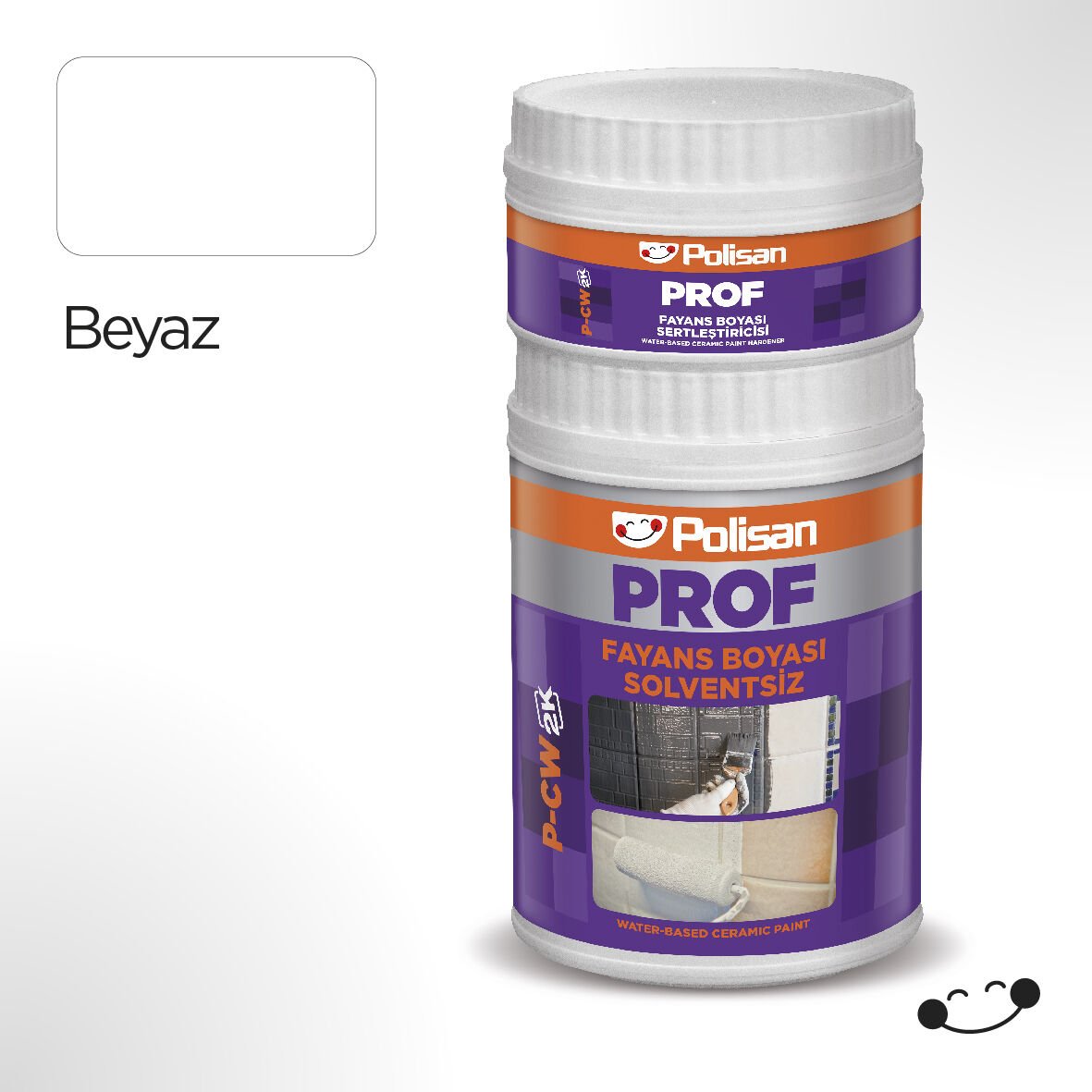 Polisan Prof Beyaz Solventsiz Seramik / Fayans Boyası (P-CW) 1 kg