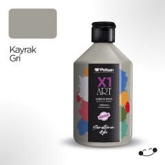 Polisan X1 Art Vernikli Hobi Boyası Kayrak Gri 500 ml