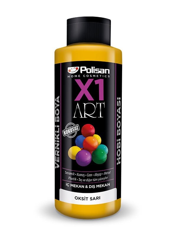 Polisan X1 Art Vernikli Hobi Boyası Oksit Sarı 120 ml